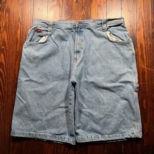Bugle Boy 40 Baggy Carpenter Shorts Blue Denim